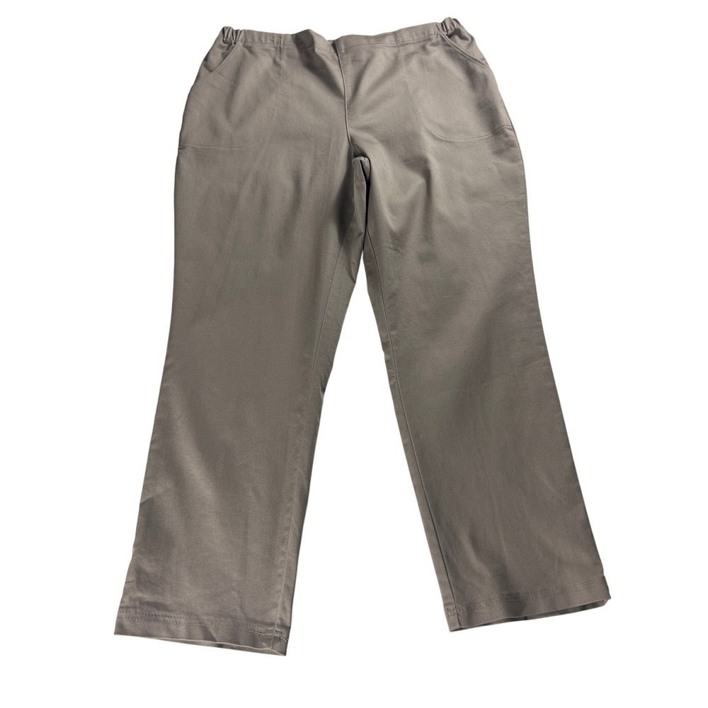 Croft‎ & Barrow Womens Pants XXL Short Taupe Classic Pull On Straight Leg NEW